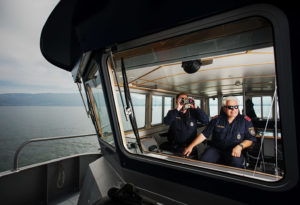 Reportage, Seepolizei, Hard am Bodensee, Fernglas See